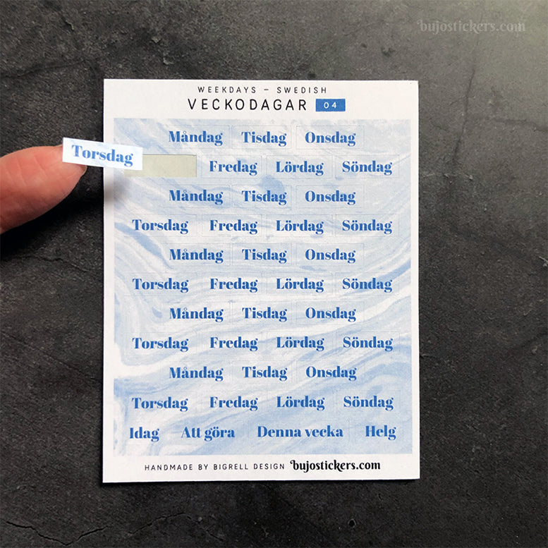 Veckodagar 04 • Weekdays in Swedish