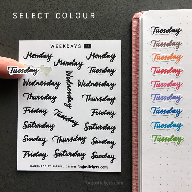 Weekdays 17 • 8 colour options