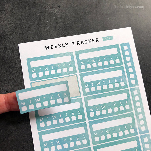 Weekly Tracker 01 – Monday or Sunday start – 20 colours