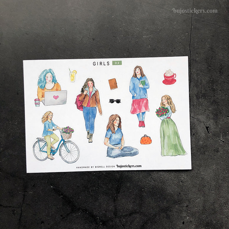 Girls SET of 2 • Girls 01 + 02 – bujostickers