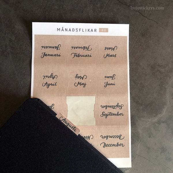 Månadsflikar 02 - Swedish Monthly tab stickers 🇸🇪