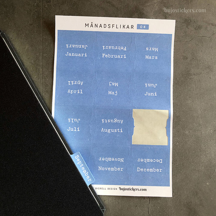 Månadsflikar 04 - Swedish Monthly tab stickers 🇸🇪