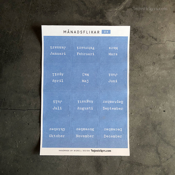 Månadsflikar 04 - Swedish Monthly tab stickers 🇸🇪