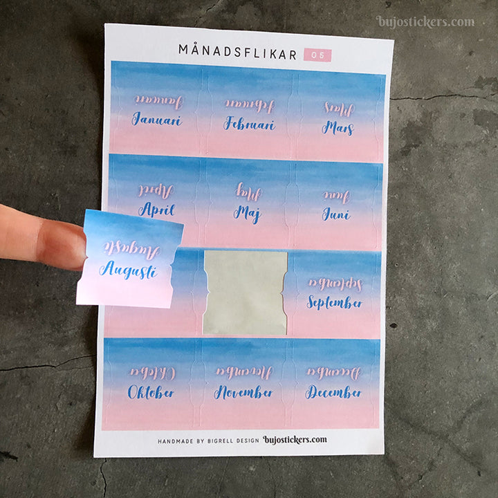 Månadsflikar 05 - Swedish Monthly tab stickers 🇸🇪