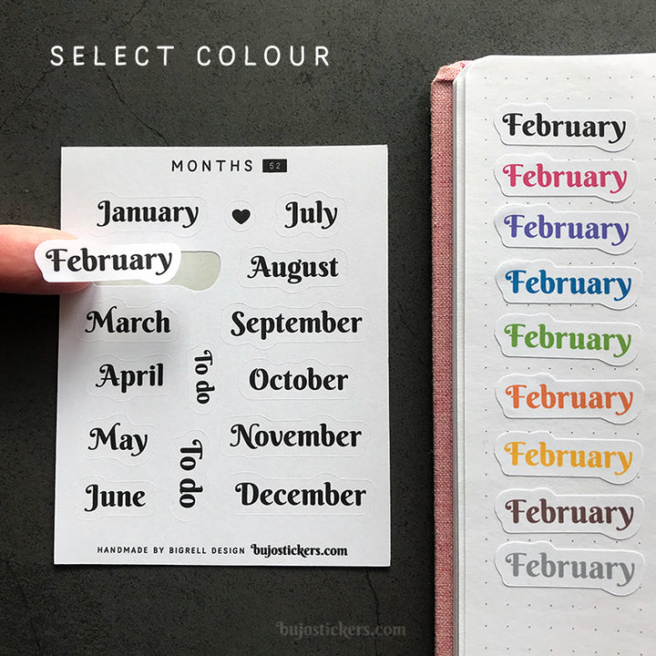 Months 52 • 10 colour options