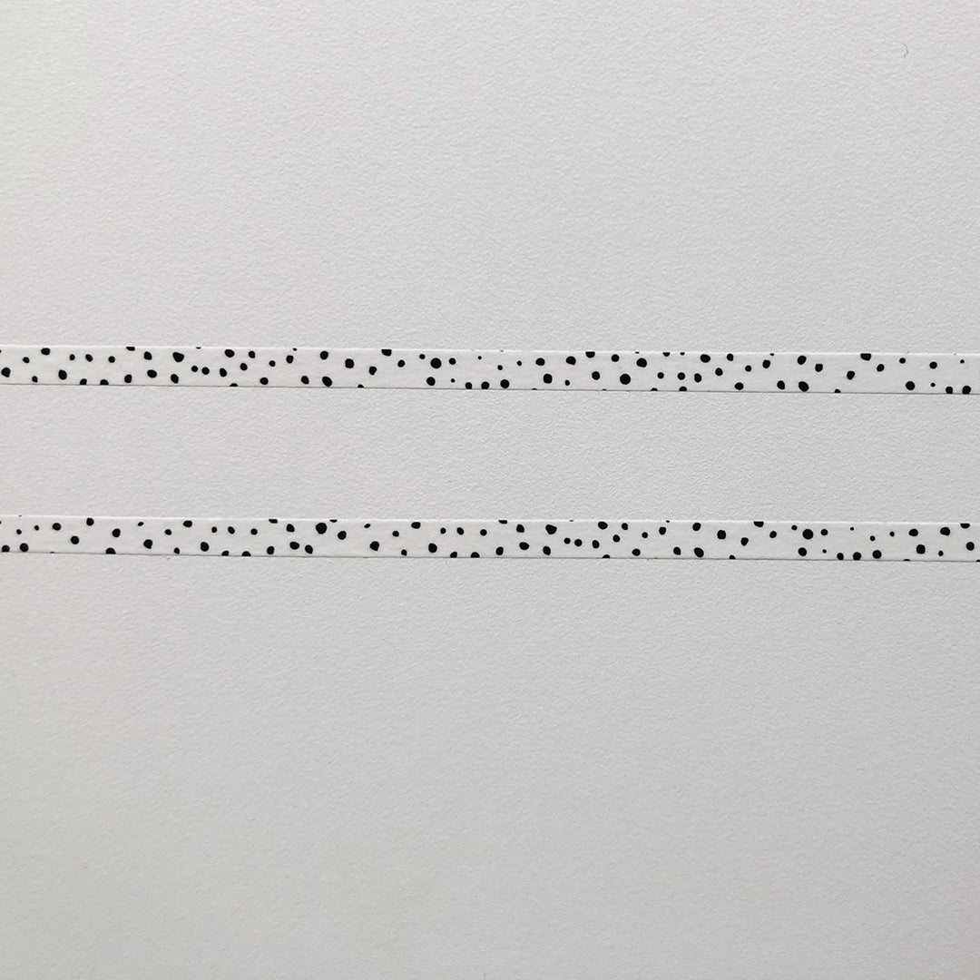 Washi tape 004 • Thin white washi tape with black dots • 5 mm x 10 m