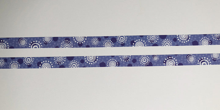Washi tape 012 • Lavender with white dots and circles • 15 mm x 10 m