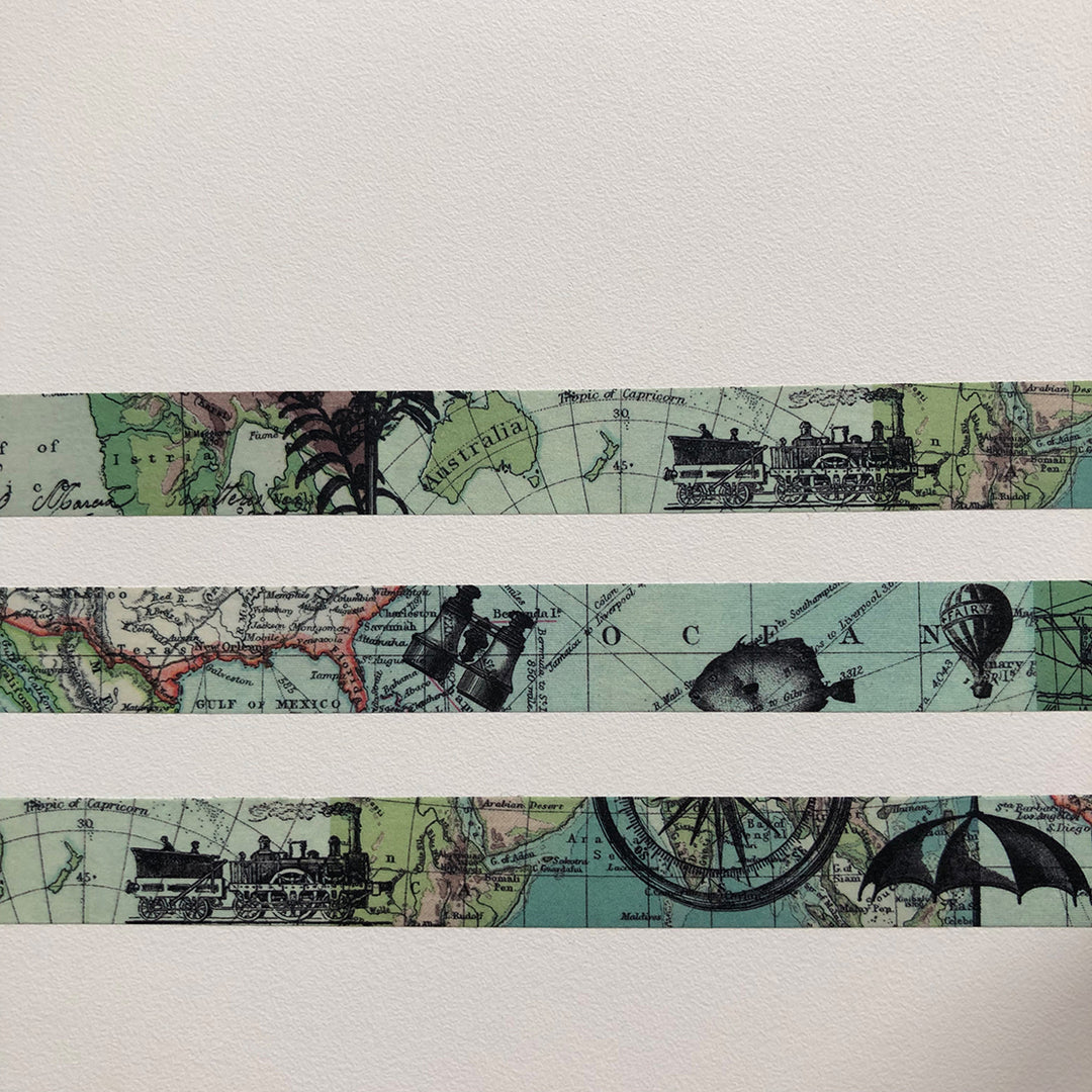 Washi tape 015 • Vintage maps & symbols • 15 mm x 10 m