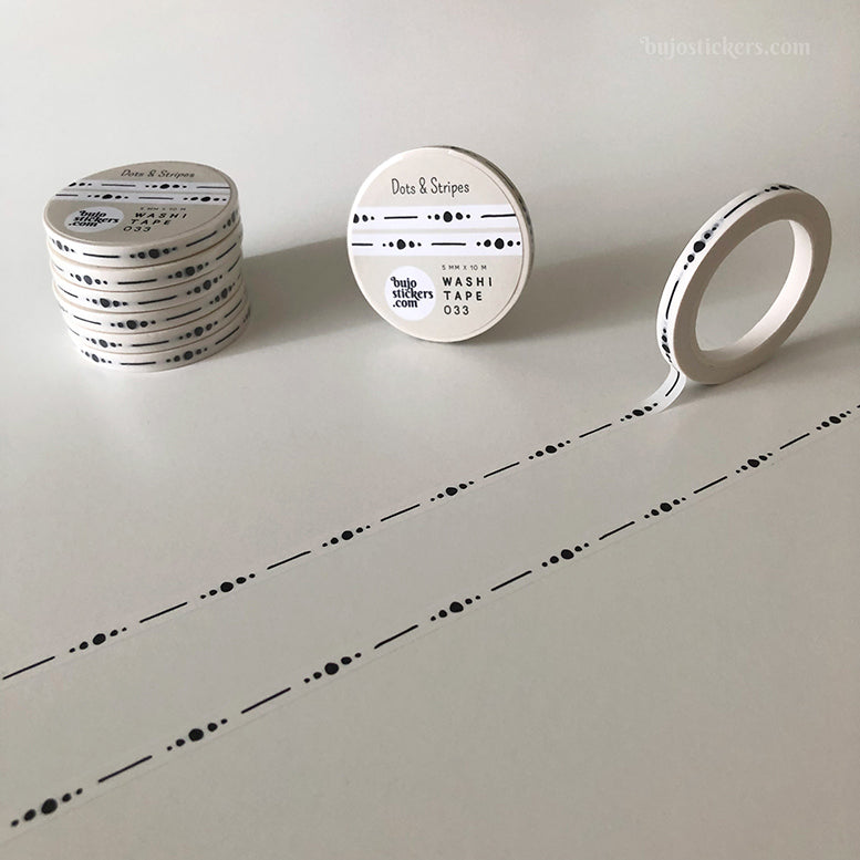 Washi tape 033 • Dots & Stripes • Border and divider tape • 5 mm x 10 m