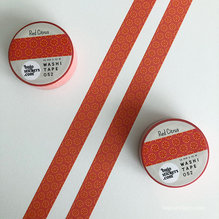 Washi tape 052 • Red citrus • 15 mm x 10 m