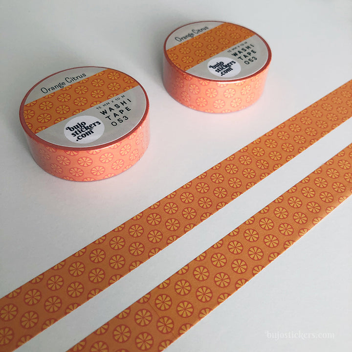 Washi tape 053 • Orange citrus pattern • 15 mm x 10 m