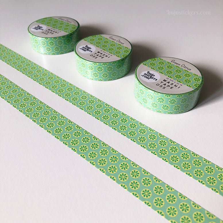 Washi tape 055 • Green Citrus • 15 mm x 10 m