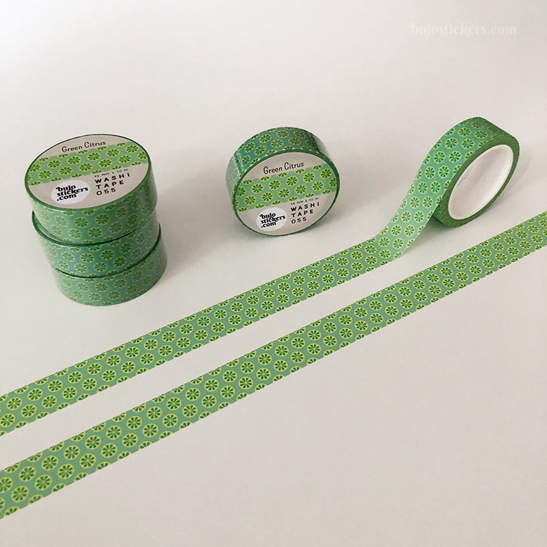 Washi tape 055 • Green Citrus • 15 mm x 10 m