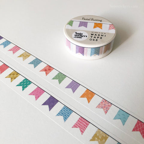 Washi tape 068 • Pastel Bunting • 15 mm x 10 m