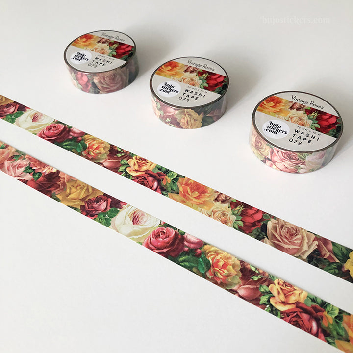 Washi tape 072 • Vintage Roses • 15 mm x 10 m