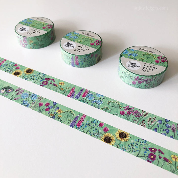 Washi tape 079 • Wildflowers • 15 mm x 10 m
