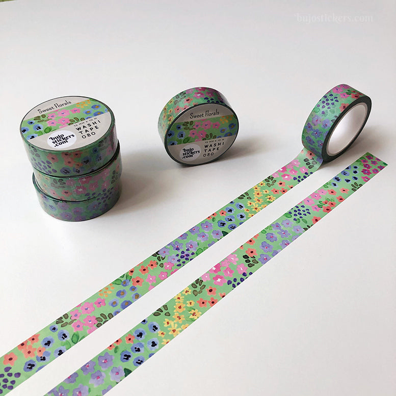 Washi tape 080 • Sweet florals • 15 mm x 10 m