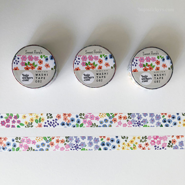 Washi tape 082 • Sweet florals • 15 mm x 10 m
