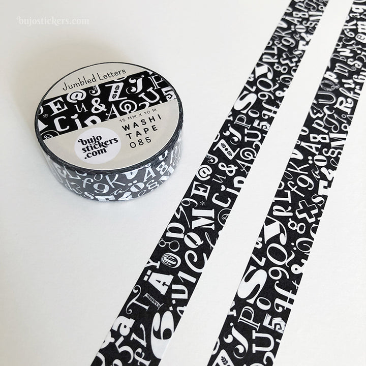 Washi tape 085 • Jumbled Letters • 15 mm x 10 m