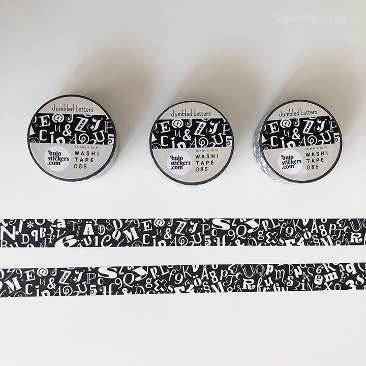 Washi tape 085 • Jumbled Letters • 15 mm x 10 m