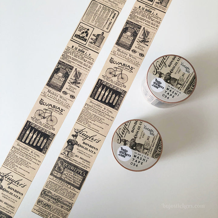 Washi tape 094 • Vintage ads • 35 mm x 10 m