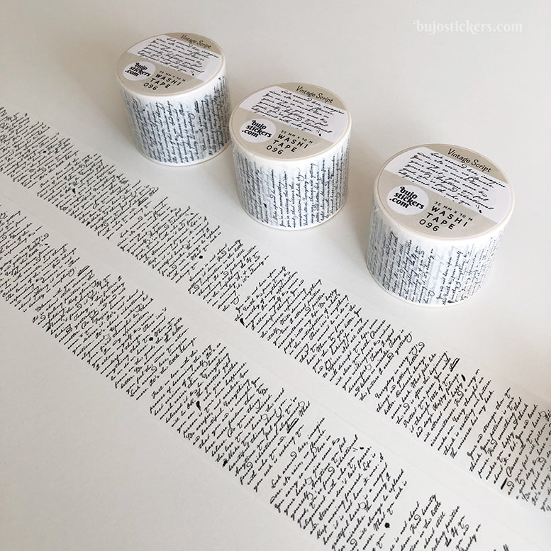 Washi tape 096 • Vintage script • 35 mm x 10 m