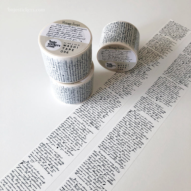 Washi tape 096 • Vintage script • 35 mm x 10 m