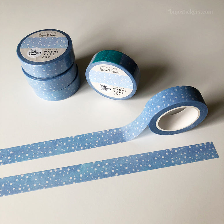 Washi tape 097 • Glitter tape Snow & Frost • 15 mm x 5 m