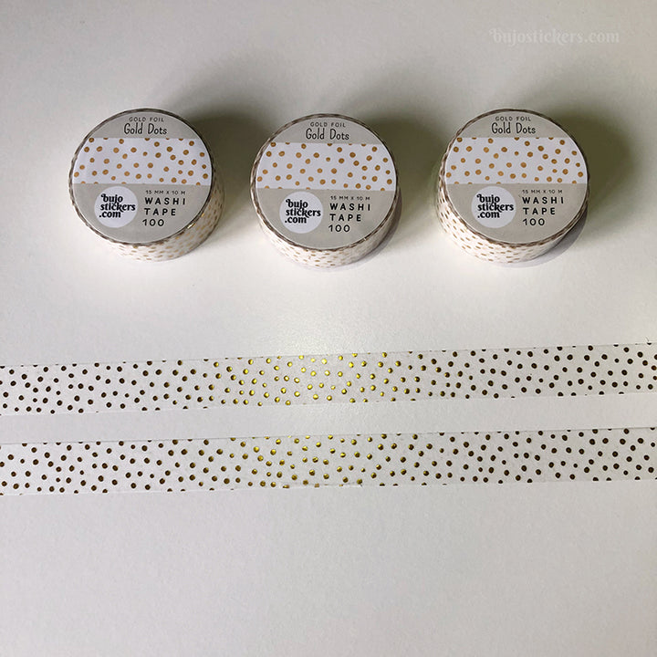 Washi tape 100 • Gold Dots • 15 mm x 10 m