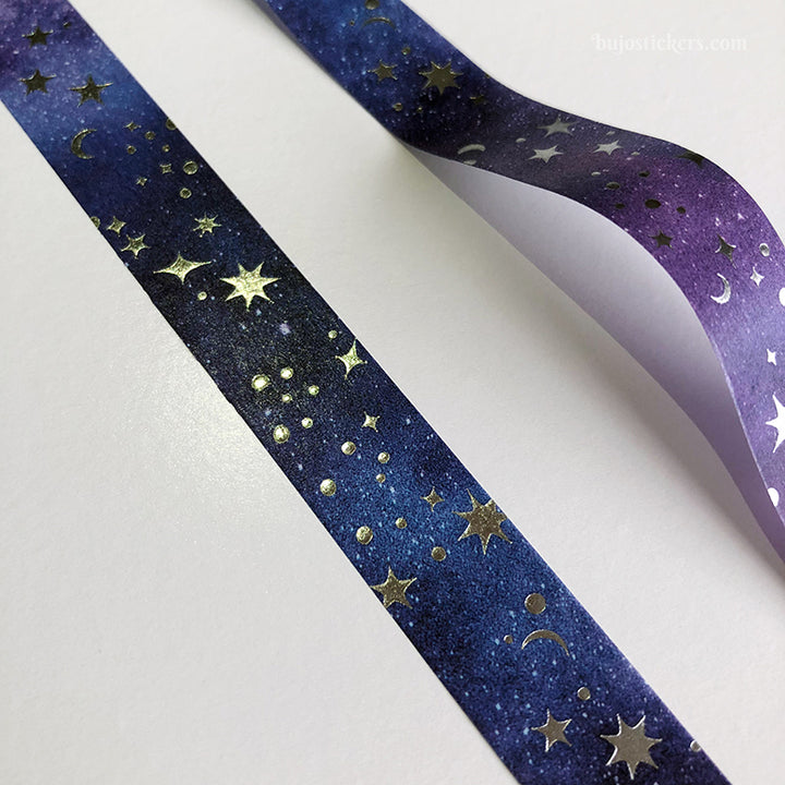 Washi tape 102 • Space Silver Stars • 15 mm x 10 m