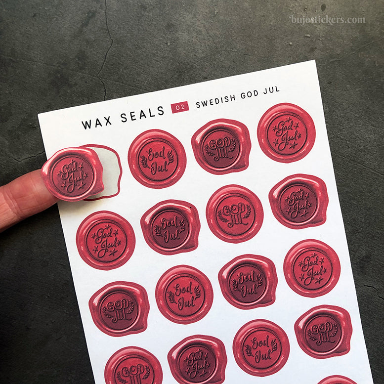 Wax seals 02 - Swedish GOD JUL 🇸🇪 - Matte stickers