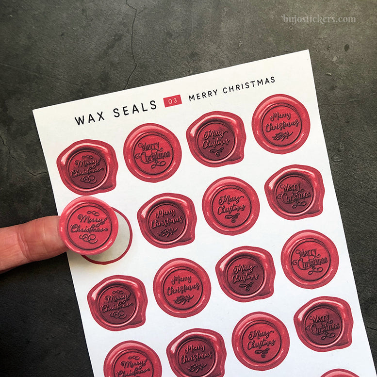 Wax seals 03 - Merry Christmas - Matte stickers