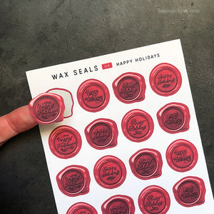 Wax seals 04 - Happy Holidays - Matte stickers