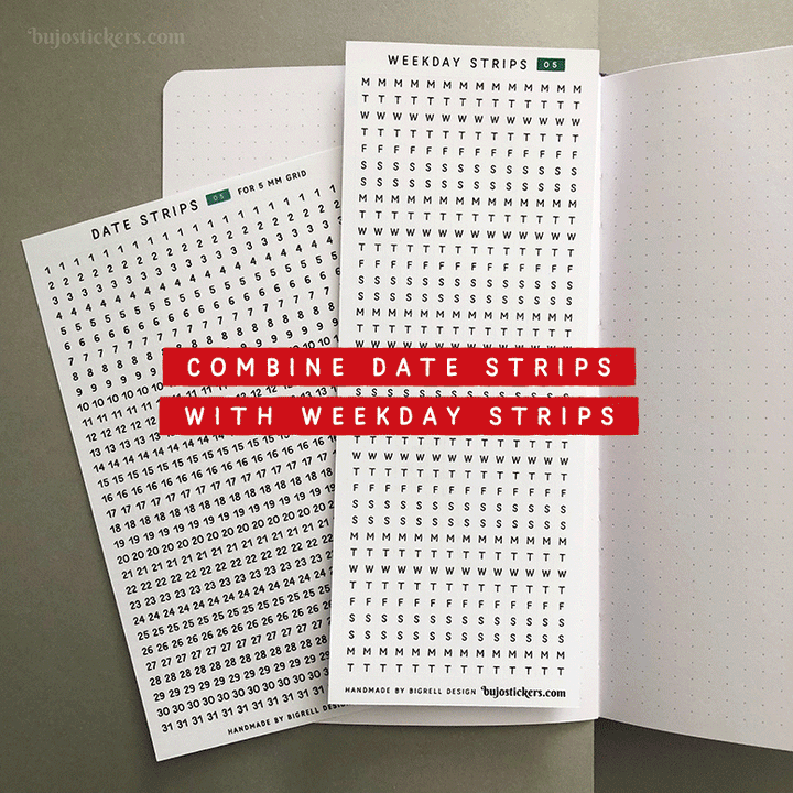 Date Strips 08 – For 5 mm grid