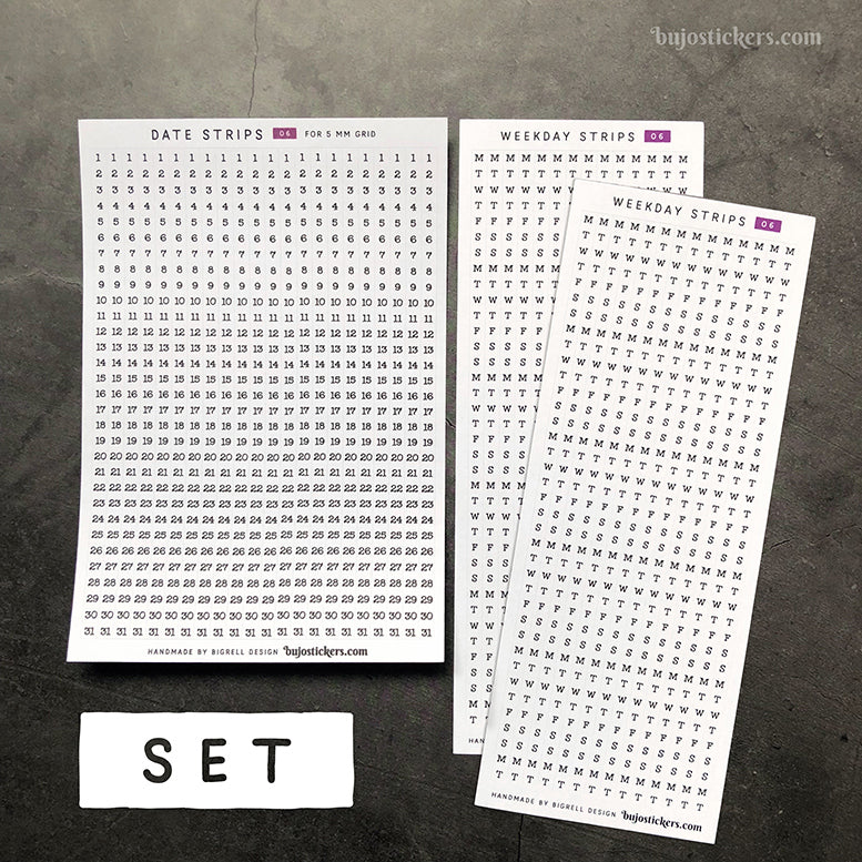 Weekday Strips 06 – For 5 mm grid