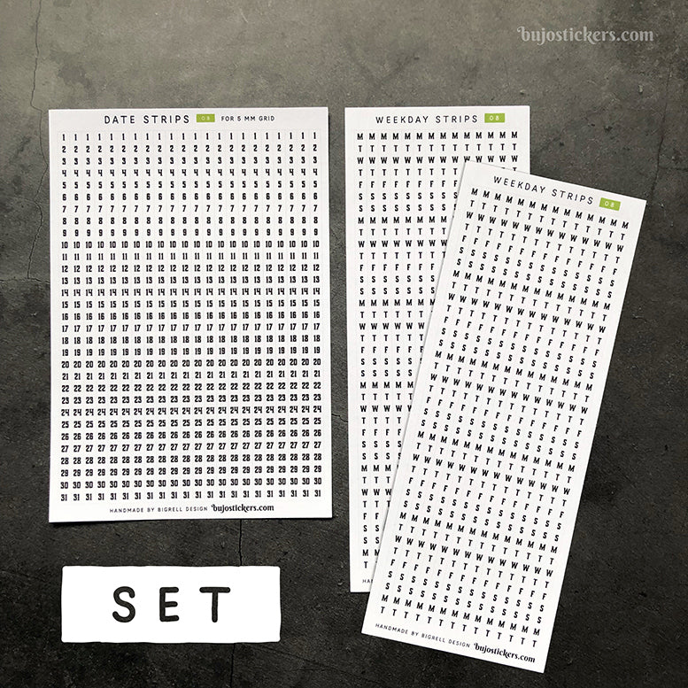 Weekday Strips 08 – For 5 mm grid